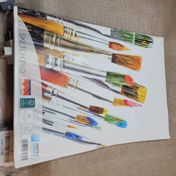 Papel para dibujo A3, 40 hojas, 100gr,  70 bs.
